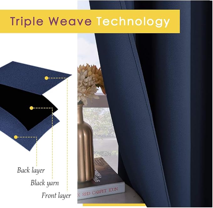 NICETOWN Blackout Draperies Curtains, All Season Thermal Insulated Solid - Image 4