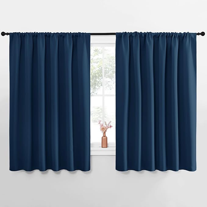 NICETOWN Blackout Curtains for Bedroom, Moroccan Blue, 1 Pair, 70 by 63-inch by NICETOWN