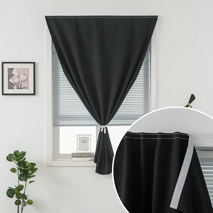 Adhesive Blackout Curtains- Self Stick Shades Window Blinds Curtains No Rod - Image 5