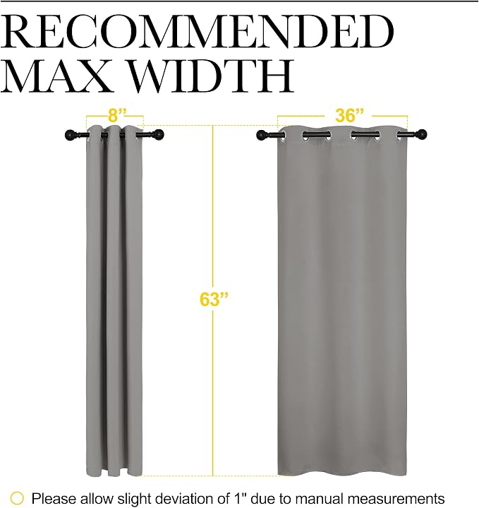 NICETOWN Blackout Curtains 63 inches Long, Thermal Insulated Solid Grommet Top - Image 6