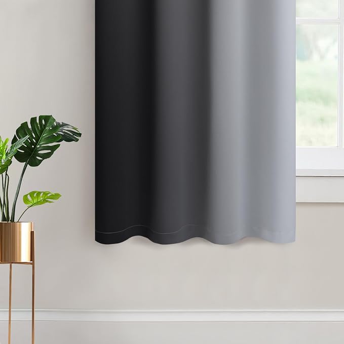 Yakamok Light Blocking Ombre Curtains, Room Darkening Grommet Window Drapes - Image 4