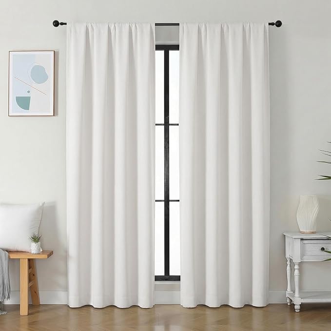 Simplebrand Ava Light Beige Light Filtering Curtains by Simplebrand