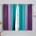 Estelar Textiler Ombre Teal and Purple Blackout Curtains 45 Inch Length 2 panels by ESTELARTEXTILER