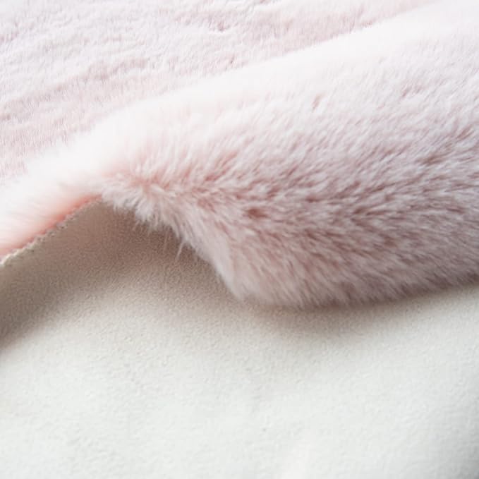 ORINOVA Pink Fuzzy Faux Washable Fluffy Fur Area Rugs - Image 3