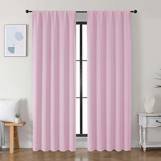 Simplebrand Ava Pink Blackout Curtains by Simplebrand