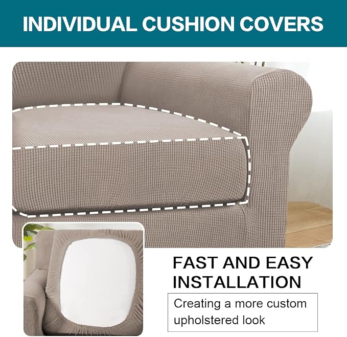 Turquoize 2 Piece Chair Covers Chair Slipcovers - Image 5