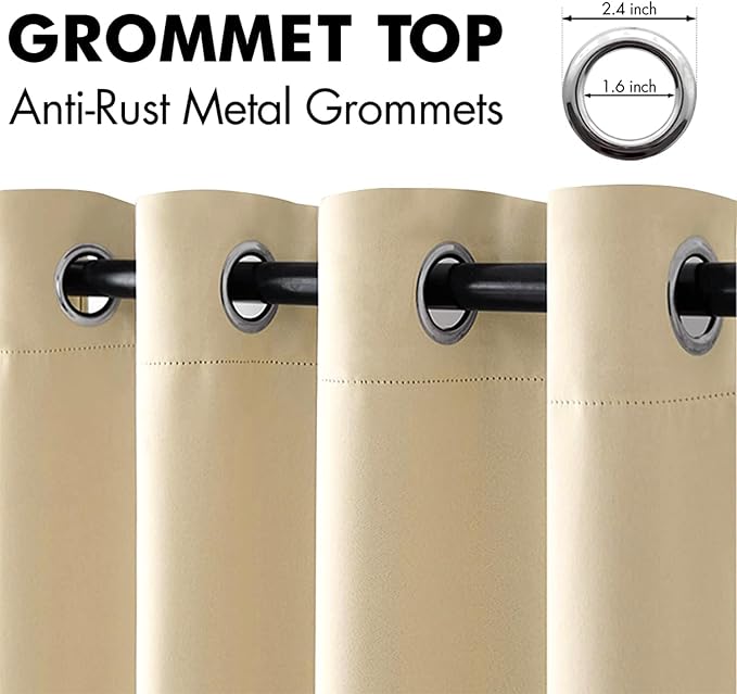 MIULEE 63" Long Room Darkening Curtains Thermal Insulated Drapes Solid Window - Image 4