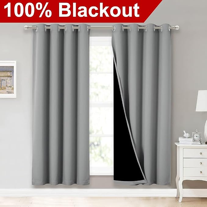 NICETOWN Full Shade Curtain Panels, Pair of Energy Smart & Noise Blocking Out - Image 2