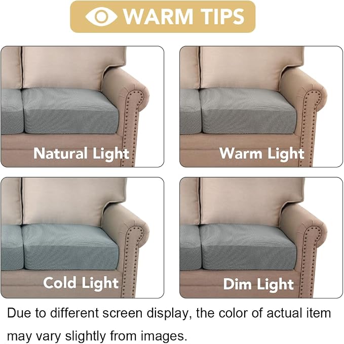 H.VERSAILTEX Super Stretch Individual Seat Sofa Covers Couch Slipcover Sets - Image 7