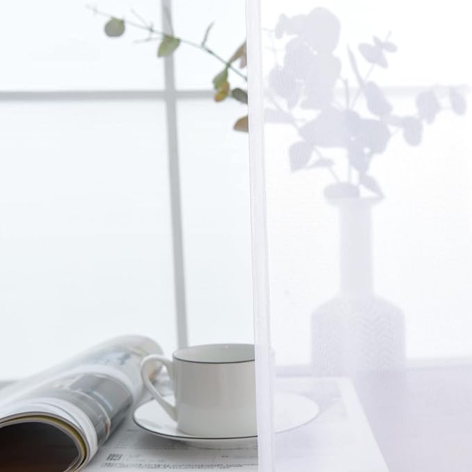 SpaceDresser Sheer Voile Window Treatment Rod Pocket Curtain Panels - Image 4
