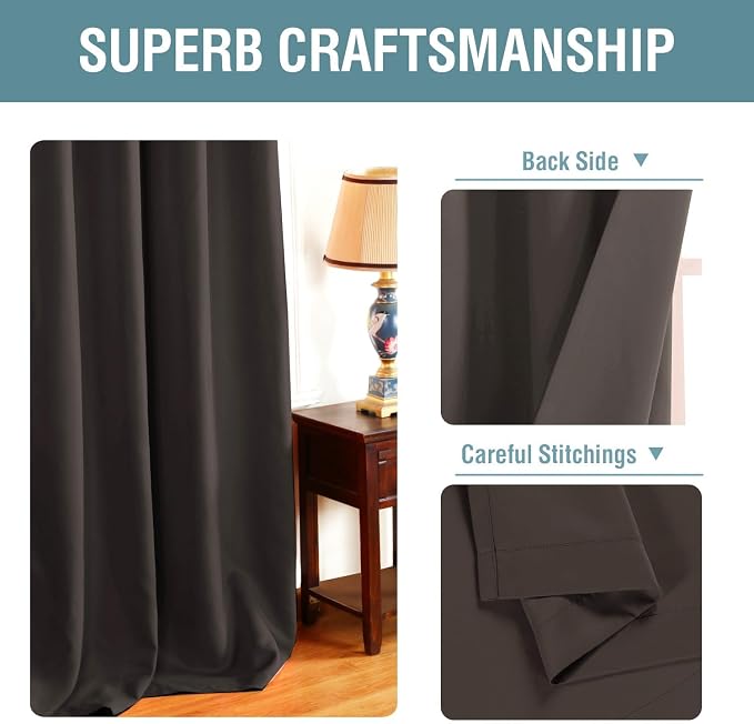 H.VERSAILTEX Brown Blackout Curtains - Image 3
