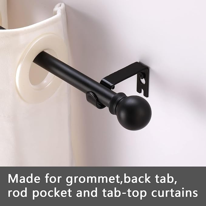 GXOACKJ 2 Pack Black Curtain Rods - Image 3
