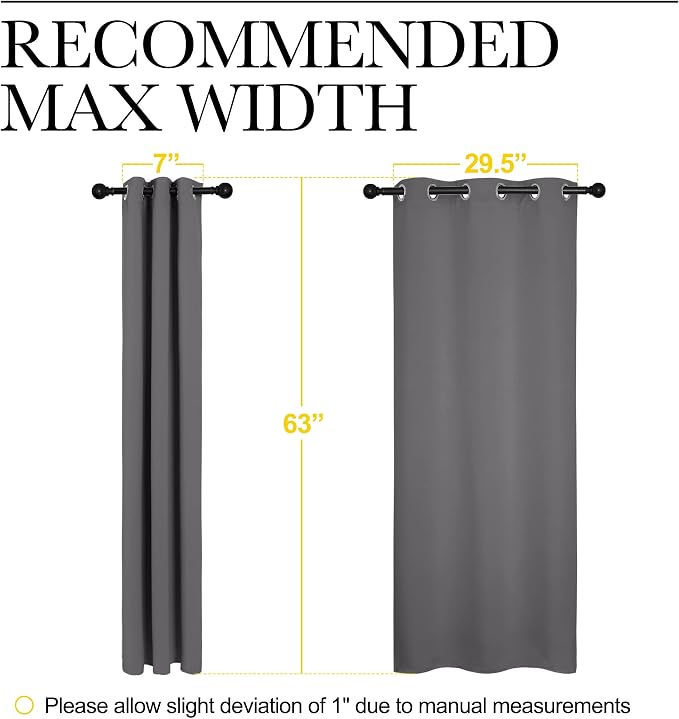 NICETOWN Grey Blackout Curtain Panels - Image 9