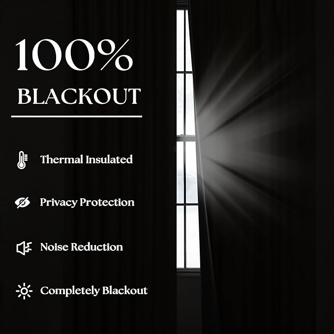 Dusty Blue 100% Blackout Linen 108 Inch Curtains - Image 5