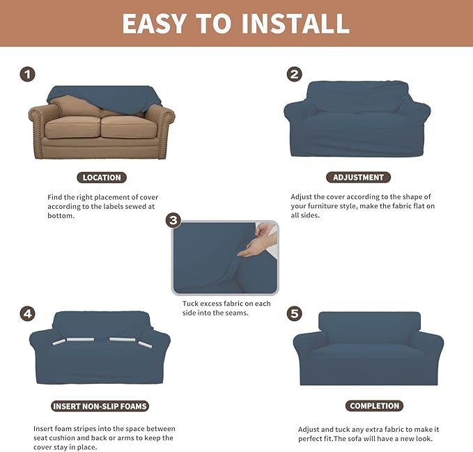 Easy-Going 100% Waterproof Loveseat Couch Cover, Dual Waterproof Sofa Cover - Image 5