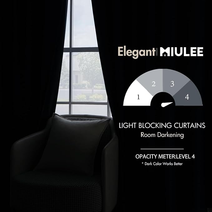 MIULEE Blue Velvet Curtains 108 inches Long 2 Panels - Image 5