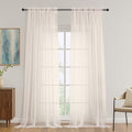 OVZME Cream Bedroom Curtains 2 Panel Sets 96 Inch Length, 59 Inch Extra Wide by OVZME