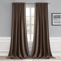 MIULEE Chocolate Brown Back Tab Blackout Curtains 102 Inch Long 2 Panels Set by MIULEE