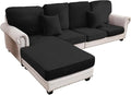 Couch Cover 4-Piece Elastic Velvet Couch Cushion Covers & Chaise Slipcovers by Taque