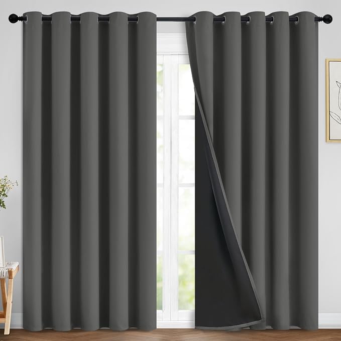 Yakamok Full Shade Curtain Panels, Heavy Duty Lined Curtains 84 Inches Long by Yakamok