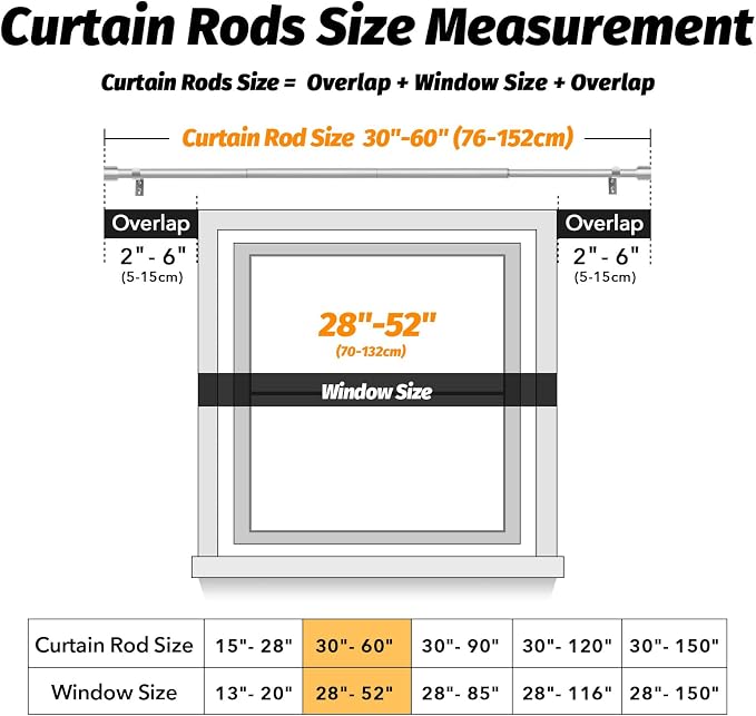 GEEBOBO Silver Curtain Rods for Windows 28 to 48 Inch, 1 Inch Adjustable Heavy - Image 5