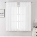 Lecloud White Sheer Curtains 68 Inch Length 2 Pcs, Voile Dual Rod Pocket Living by Lecloud