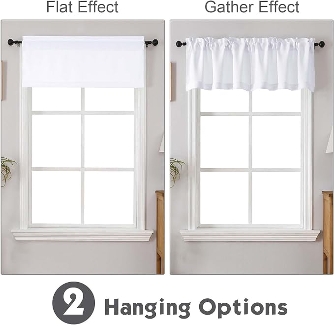 Chyhomenyc Pure White Valances for Windows, Short Window Valance Curtains for - Image 9
