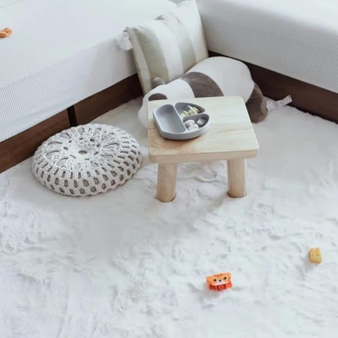Ghouse Faux Rabbit Fur Round Rug 3ft White Round Rugs - Image 5