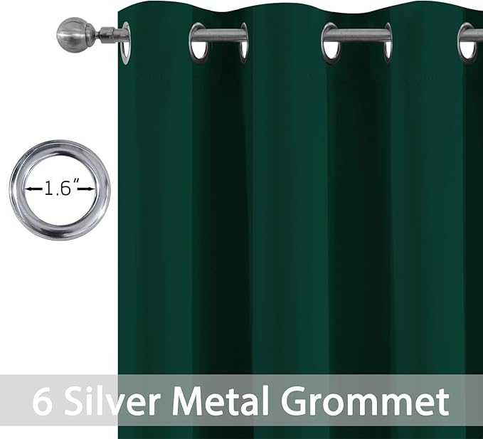 Yakamok Dark Green Blackout Curtains - Image 2