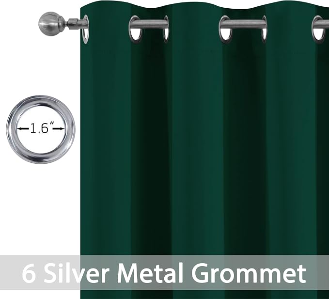 Yakamok Dark Green Blackout Curtains - Image 2