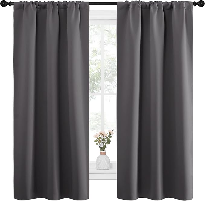NICETOWN Grey Window Curtains for Bedroom - Image 2