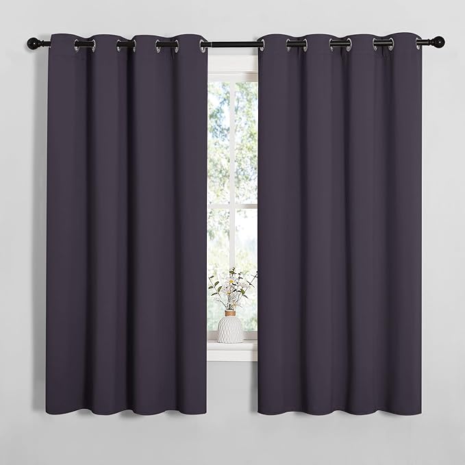 NICETOWN Greyish Purple Blackout Curtains 68 inches Length by NICETOWN