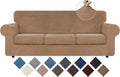 WEERRW 4 Pieces Polyester and Spandex High Stretch Couch Covers by WEERRW