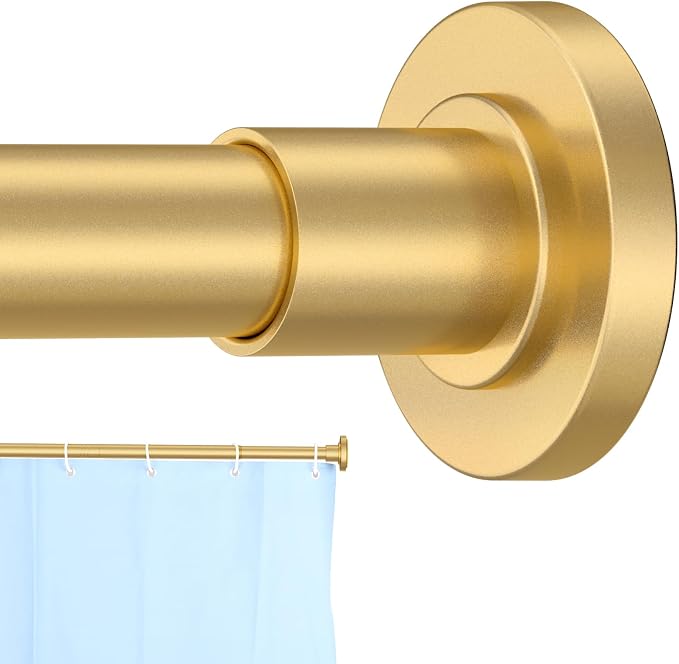 CorkLatta Gold Shower Curtain Rod 31 to 104 Inch, 1 Inch Diameter Adjustable by CorkLatta