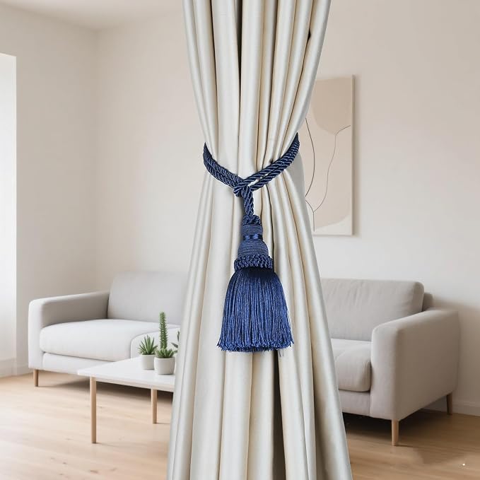 Fenghuangwu 2 Pack Curtain Tie Backs Rope Tassels - Image 3