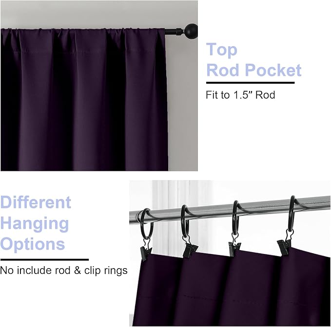 Simplebrand Ava BlackBerry Blackout Curtains - Image 4