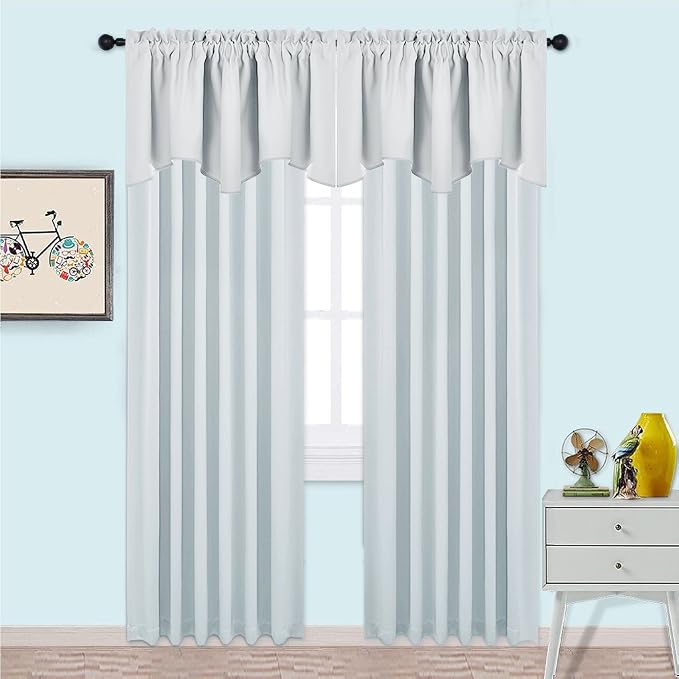 NICETOWN Blackout Valances for Windows, Farmhouse Style Rod Pocket Thermal - Image 5