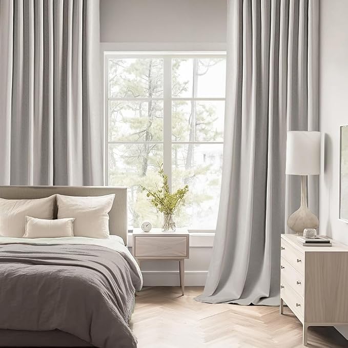 MIULEE Stone Back Tab Blackout Curtains 120 Inch Long 2 Panels Set - Image 3