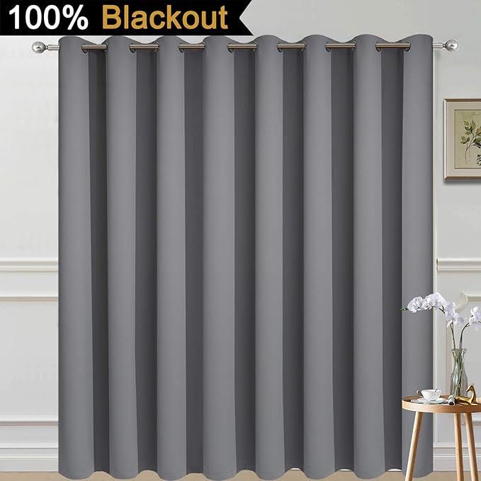 Yakamok 100% Blackout Thermal Insulated Grommet Curtains, Noise Reducing - Image 2
