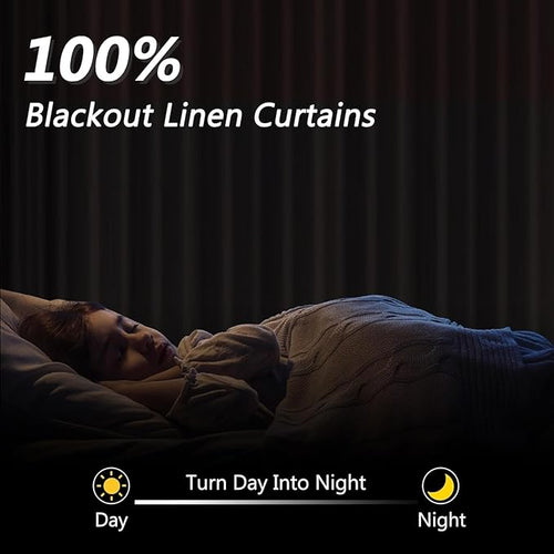 100% Blackout Curtains 96 Inch Length 2 Panels Set - Image 2