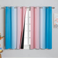 Ombre Pink and Blue Blackout Curtains 54 Inches Long, Full Light Blocking by ESTELARTEXTILER