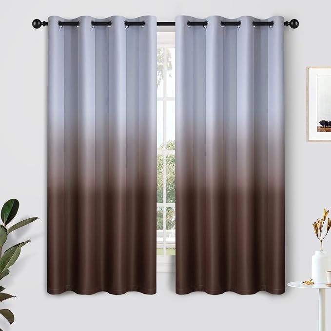 SimpleHome Ombre Curtains 52 x 63 Inch by SimpleHome