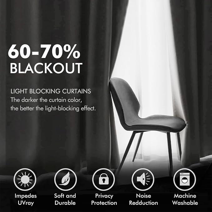 MIULEE Velvet Curtains Pure White Elegant Grommet Curtains Thermal Insulated - Image 4