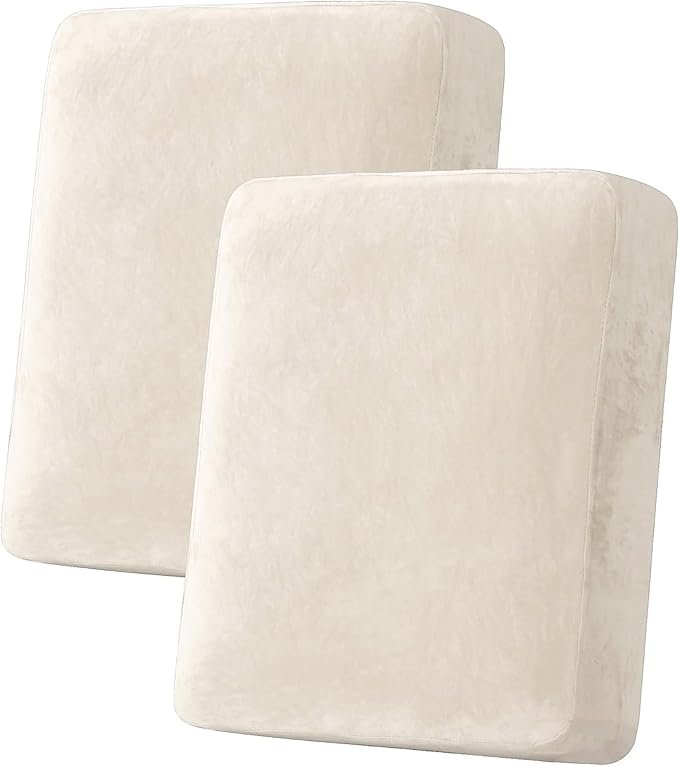 H.VERSAILTEX Velvet Stretch Couch Cushion Cover Plush Cushion Slipcover by HVERSAILTEX