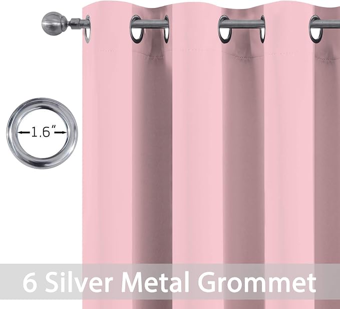 Yakamok Pink Curtains Room Darkening Thermal Insulated - Image 2