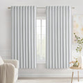 MIULEE Greyish White Back Tab Blackout Curtains 63 Inches Long 2 Panels Set by MIULEE