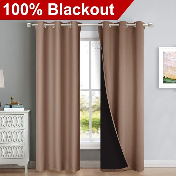 NICETOWN Blackout Curtains 80 inches Long, Full Light Blocking Drapes - Image 2