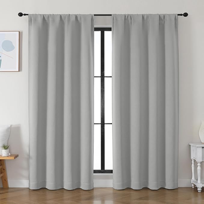 Simplebrand Ava Silver Grey Blackout Curtains by Simplebrand