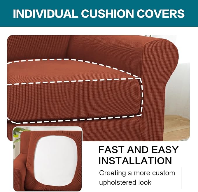 Turquoize 2 Piece Chair Covers Chair Slipcovers - Image 5