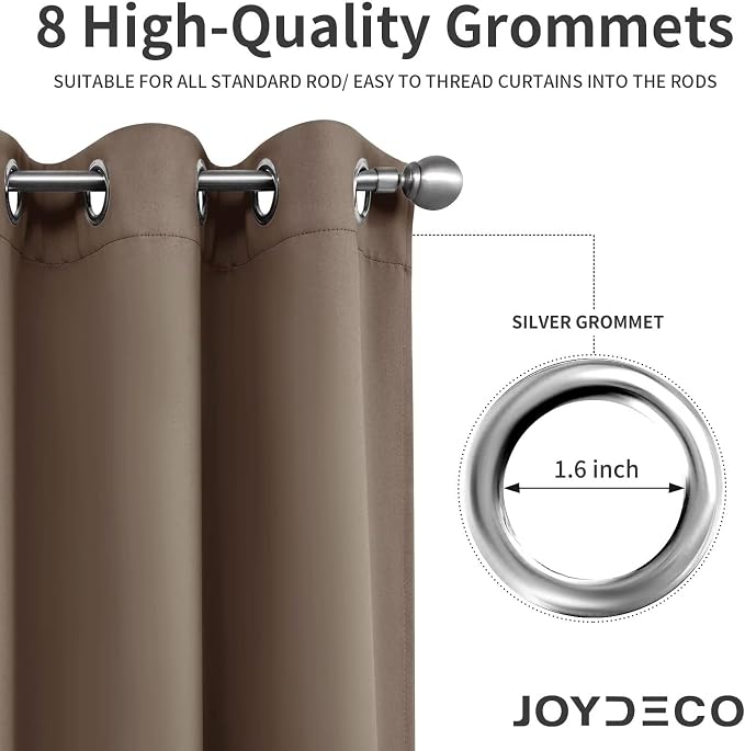 Joydeco Khaki Custom Solid Single Blackout Curtain - Image 5